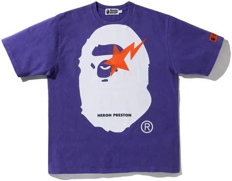 light purple bape shirt